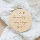 an adventure is about to begin wooden coaster