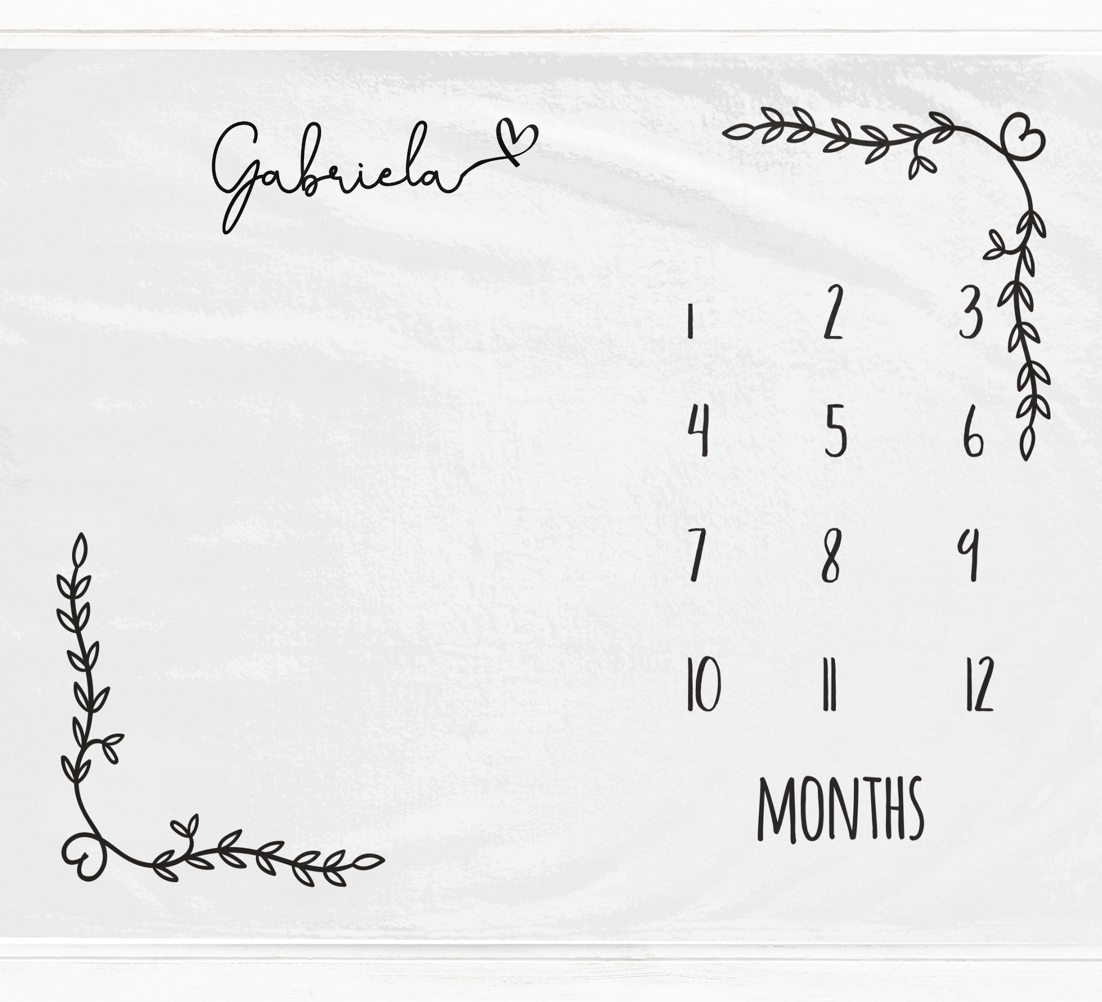 a white towel with a black and white calendar on it