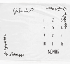 a white towel with a black and white calendar on it