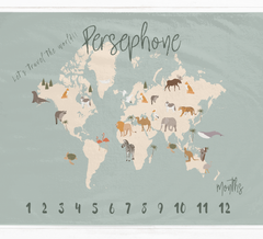 a map of the world with animals on it