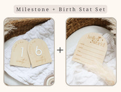 Arch Reversible Baby Milestone Wooden Sign - Baby Pandas