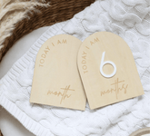 Arch Reversible Baby Milestone Wooden Sign - Baby Pandas