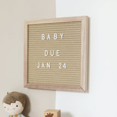 Beige Pregnancy Announcement Letter Board - Baby Pandas
