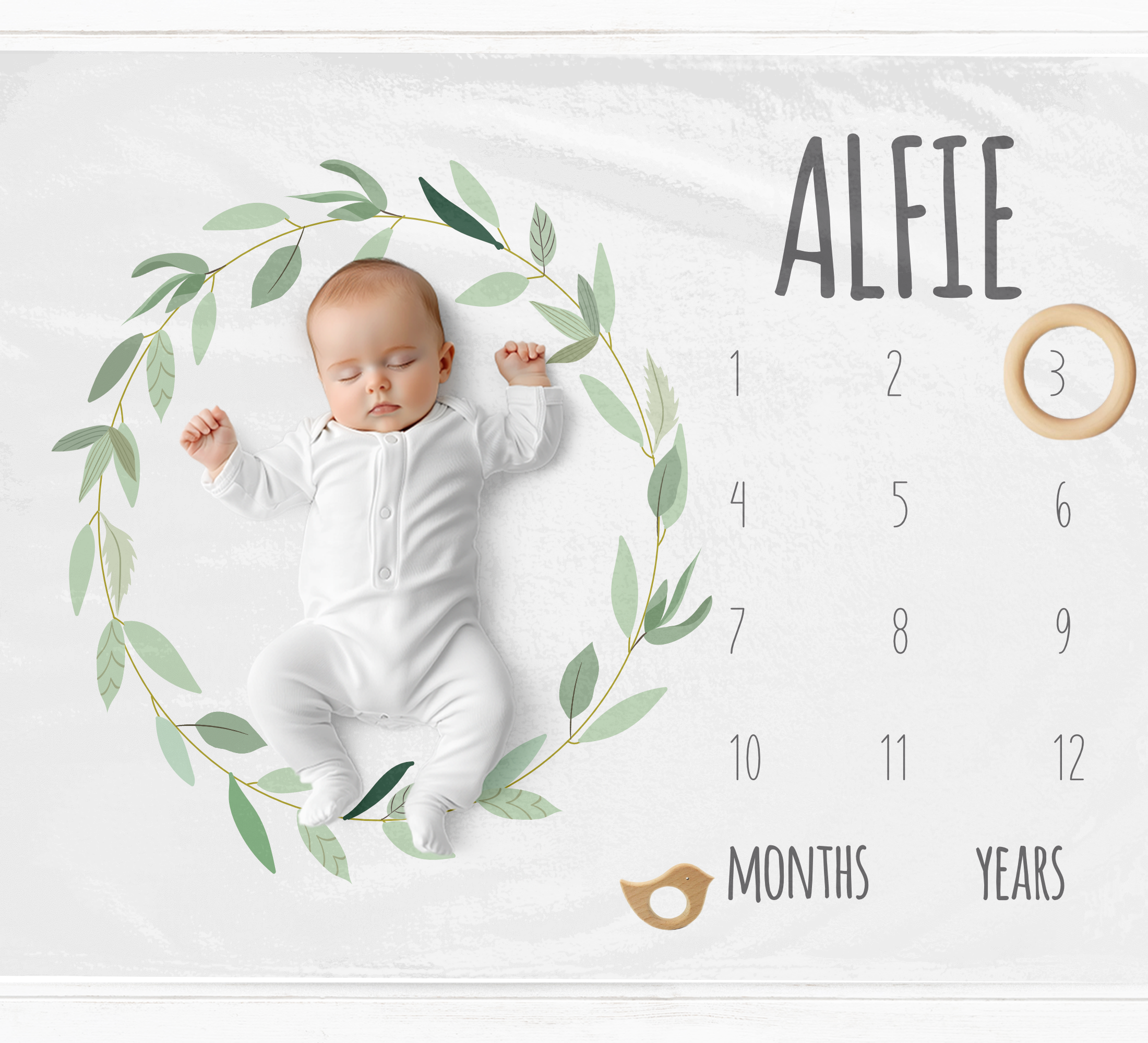 a baby is laying down on a calendar