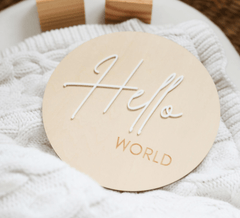 Classic Reversible Baby Milestone Wooden Sign - Baby Pandas