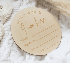 Classic Reversible Baby Milestone Wooden Sign - Baby Pandas