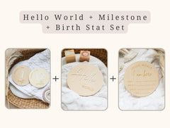 Classic Reversible Baby Milestone Wooden Sign - Baby Pandas