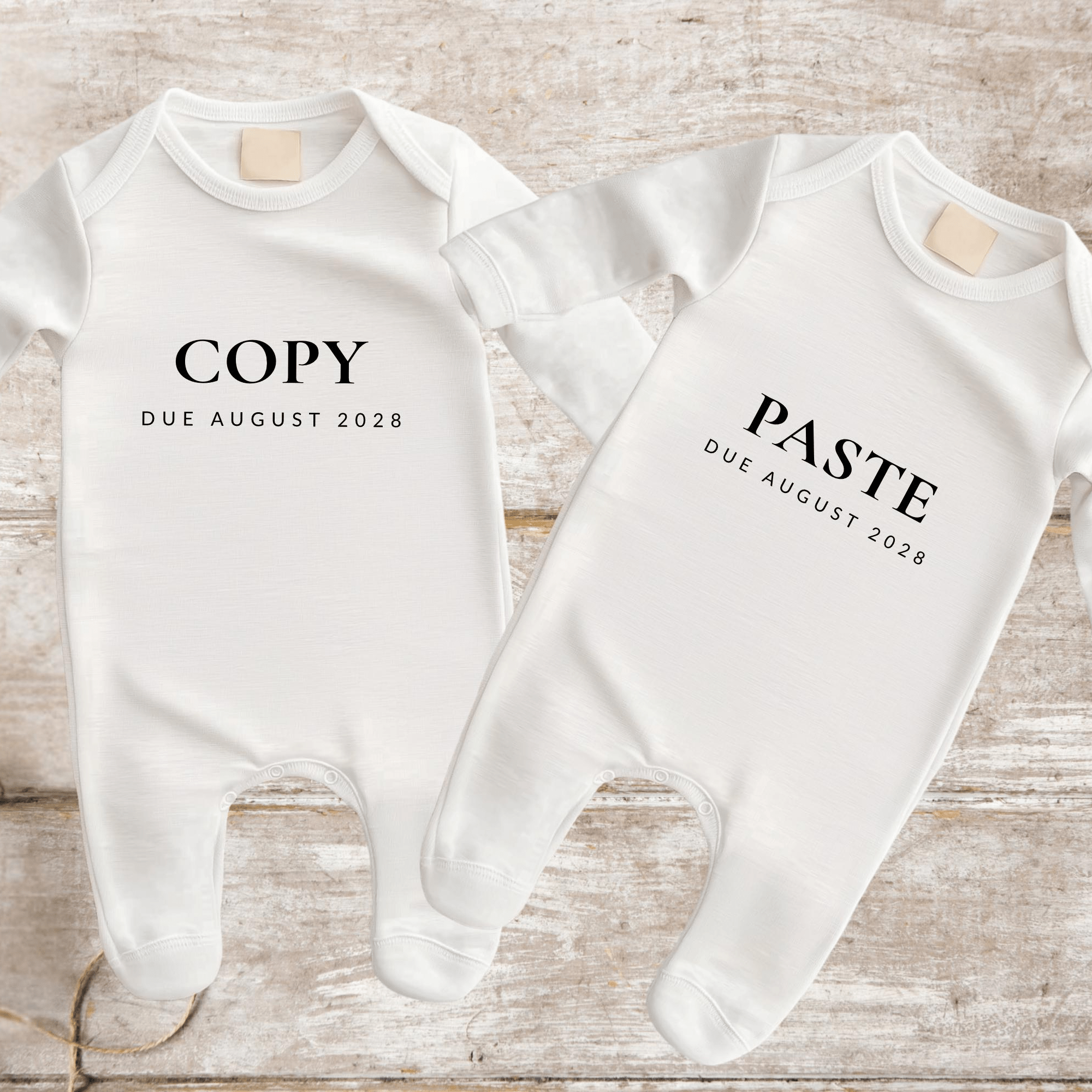 Copy and Paste Twins Announcement Baby Garments - Baby Pandas