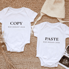 Copy and Paste Twins Announcement Baby Garments - Baby Pandas