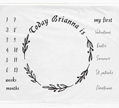 a white towel with a wreath drawn on it