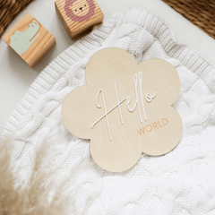 Flower Reversible Wooden Baby Milestone Sign - Baby Pandas