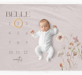 Pink Wildflower Milestone Blanket