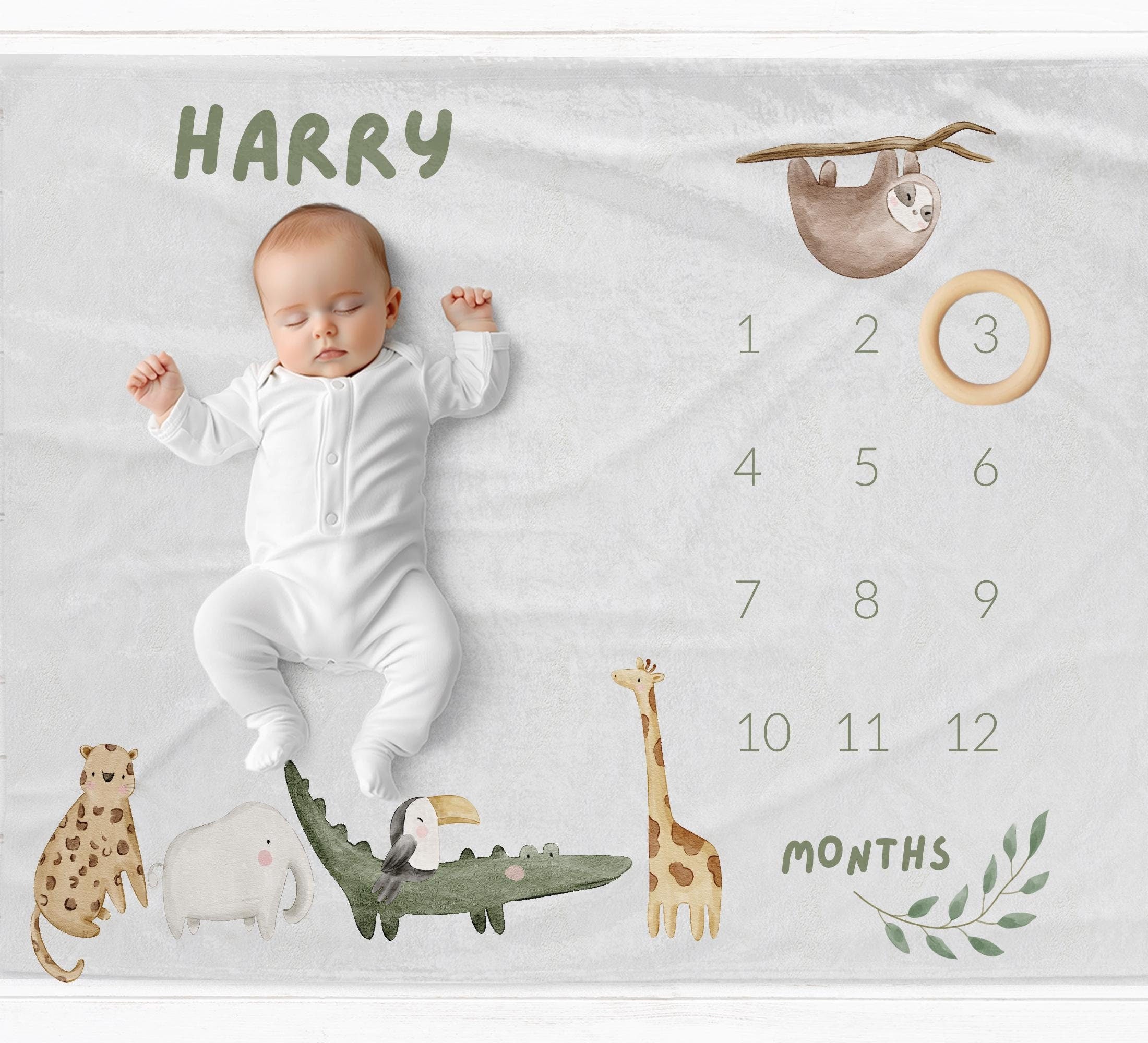 Boho Safari Milestone Blanket