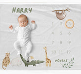 Boho Safari Milestone Blanket