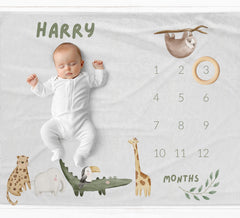 Boho Safari Milestone Blanket