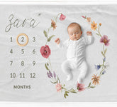 wildflower wreath milestone blanket