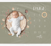 Sage Wood Milestone Blanket