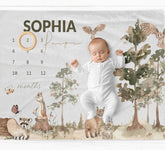 Forest Animals Milestone Blanket