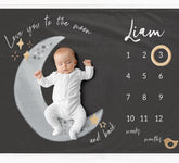 Love You to the Moon and Back Milestone Blanket