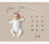 Beige Simple Milestone Blanket