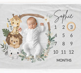 Cute Safari Milestone Blanket