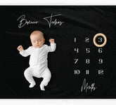 Black Minimalist Milestone Blanket