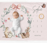 Woodlands Pink Milestone Blanket