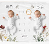 Twins Wildflower Milestone Blanket