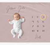 Dusty Pink Milestone Blanket