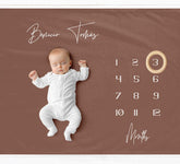 Brown Boho Milestone Blanket