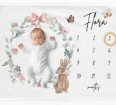 Bunny Woodland Milestone Blanket