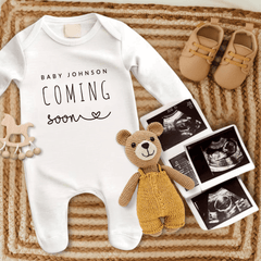 Minimalist Baby Announcement Bodysuit - Baby Pandas