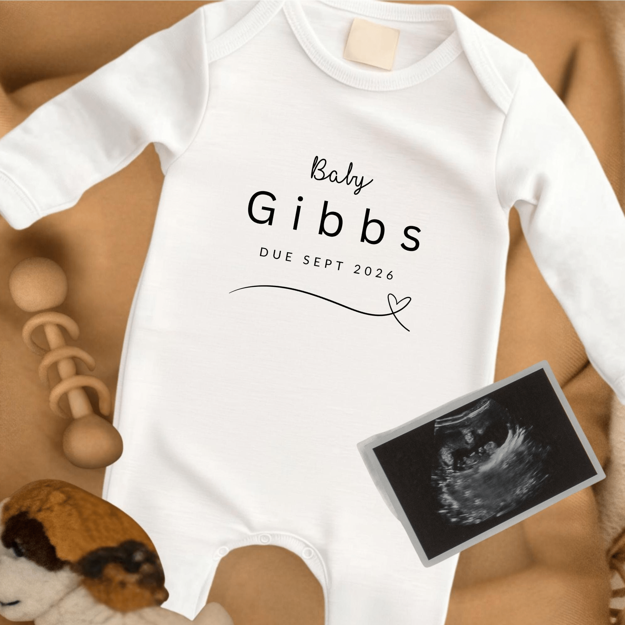 Personalised Baby Grow for Pregnancy Announcement - Baby Pandas