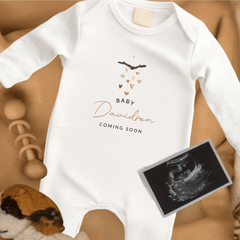 Personalised Baby Mobile Baby Grow for Pregnancy Announcement - Baby Pandas