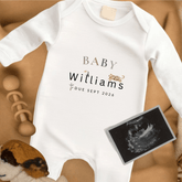 Personalised Safari Theme Baby Grow for Pregnancy Announcement - Baby Pandas
