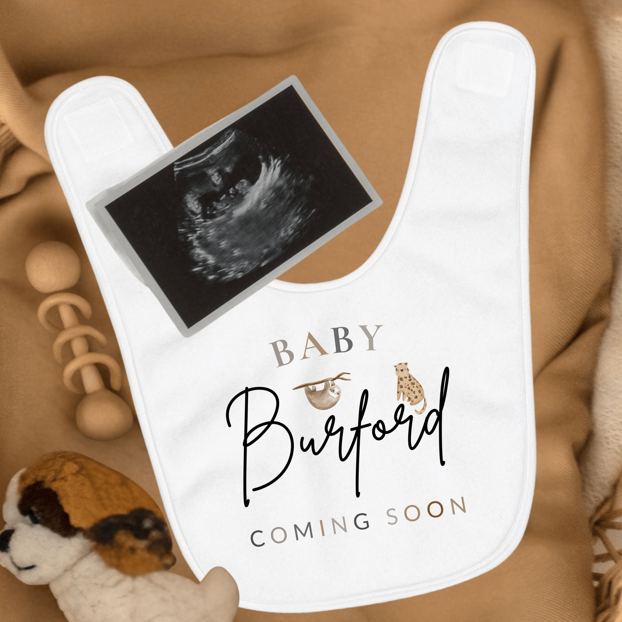 Safari Personalised Pregnancy Announcement Baby Grow - Baby Pandas