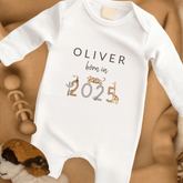 Safari Personalised Pregnancy Reveal Baby Clothes - Baby Pandas