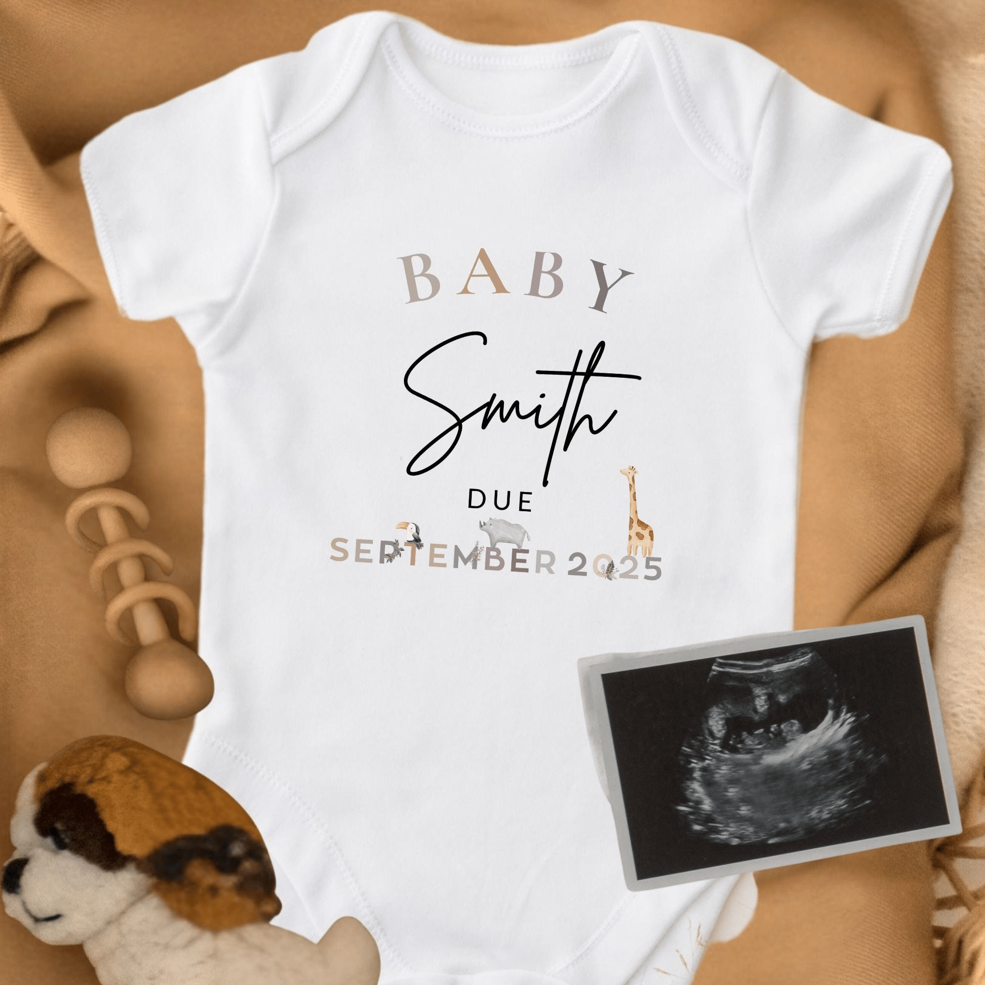 Safari - Themed Personalised Baby Announcement Clothes - Baby Pandas