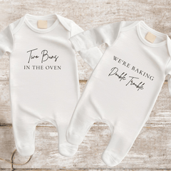 Twins Coming Soon Baby Bodysuit - Baby Pandas