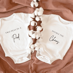 Two Peas In a Pod, Double The Chaos Pregnancy Announcement Clothes - Baby Pandas