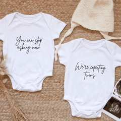 We're Expecting Twins Pregnancy Announcement Clothes - Baby Pandas
