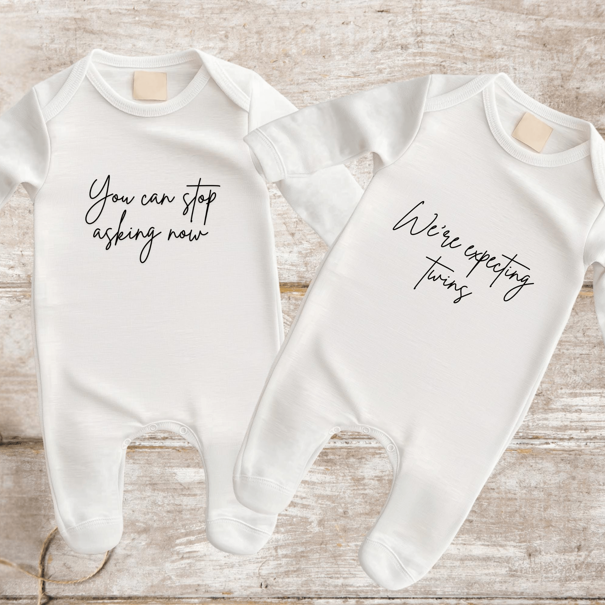 We're Expecting Twins Pregnancy Announcement Clothes - Baby Pandas