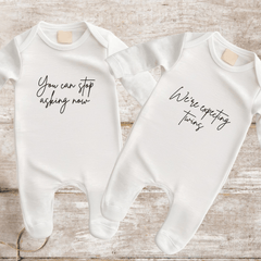 We're Expecting Twins Pregnancy Announcement Clothes - Baby Pandas
