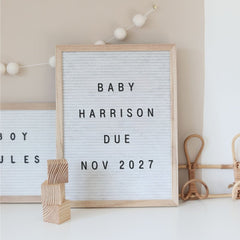 White Pregnancy Announcement Letter Boards - Baby Pandas