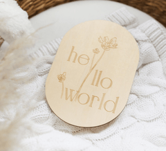Wildflower Oval Reversible Wooden Baby Milestone Sign - Baby Pandas