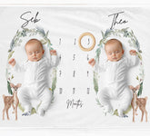 Woodlands Dear Milestone Blanket - Baby Pandas