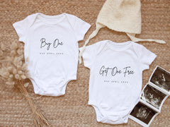 Buy One Get One Free Pregnancy Announcement Baby Grows - Baby Pandas
