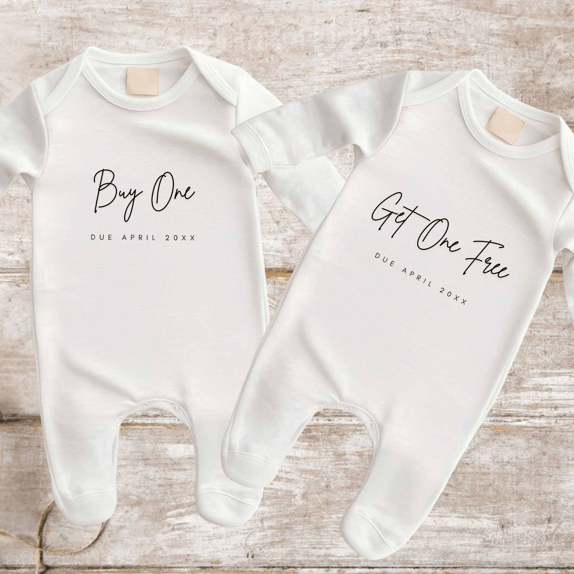Buy One Get One Free Pregnancy Announcement Baby Grows - Baby Pandas