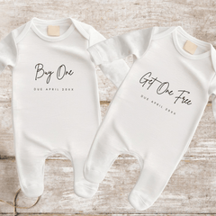 Buy One Get One Free Pregnancy Announcement Baby Grows - Baby Pandas