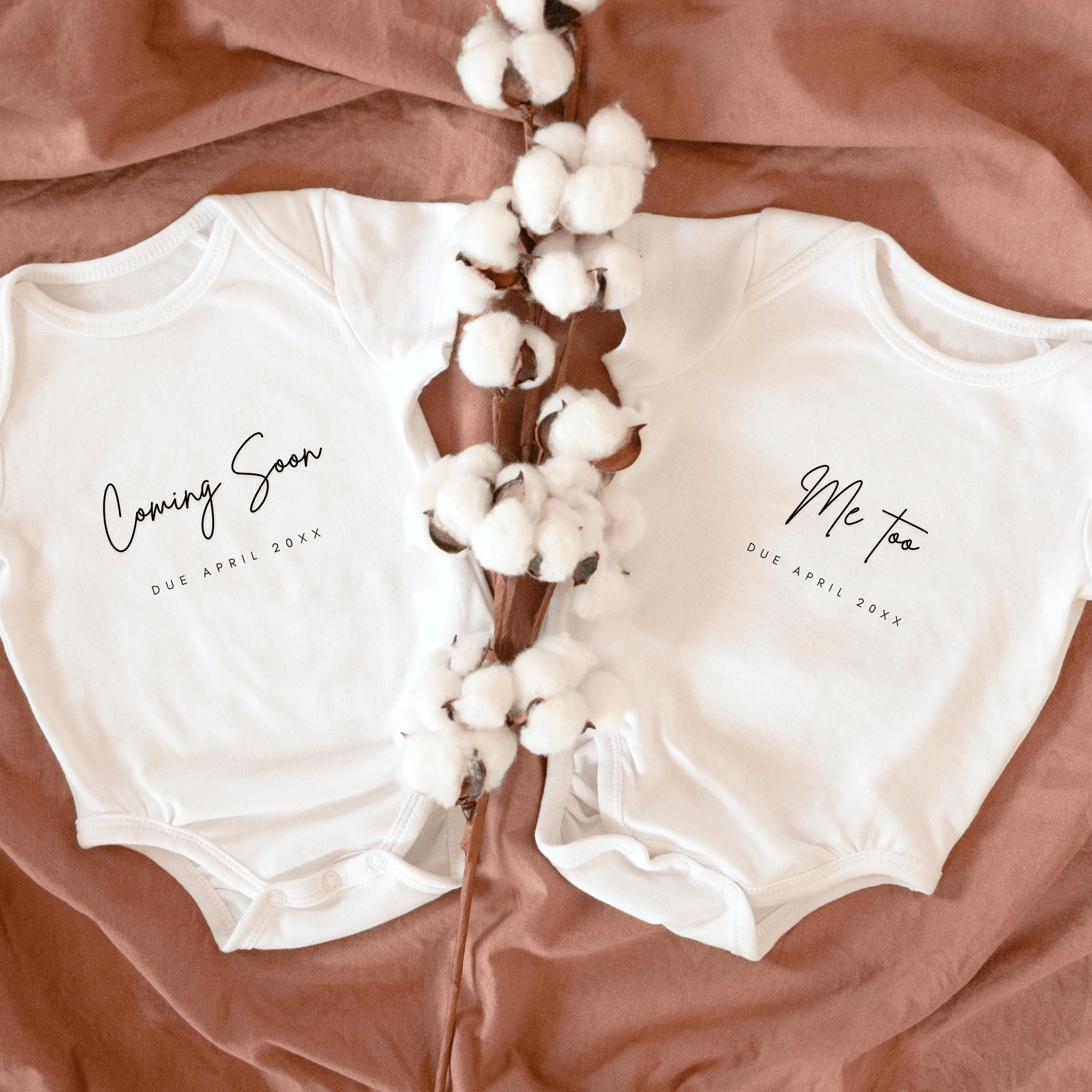 Coming Soon, Me Too Twins Announcement Baby Grows - Baby Pandas